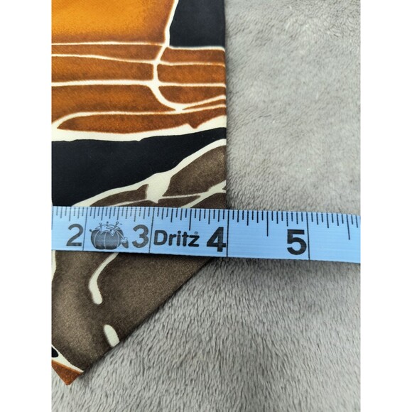 Vintage Pierre Balmain Couture Silk Tie Orange Black Abstract Design Necktie 54" - Picture 7 of 7
